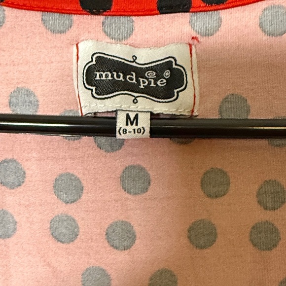 Mud Pie Drew Wrap Women’s Long Sleeve Midi Dress Dots Size Medium Red and Black - Picture 2 of 14